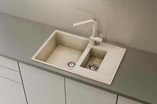 Смеситель для кухни Ulgran Quartz UQ-016-08 с дополнительным краном для питьевой воды космос